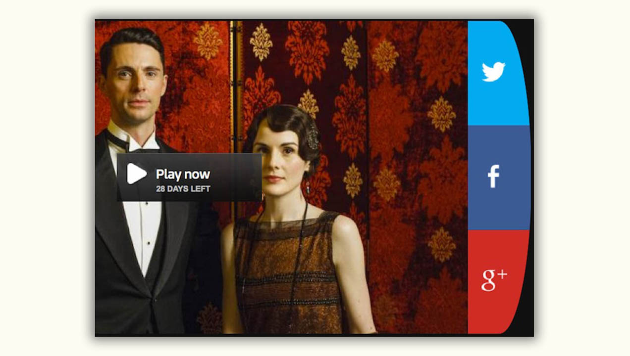 Social media links next to content