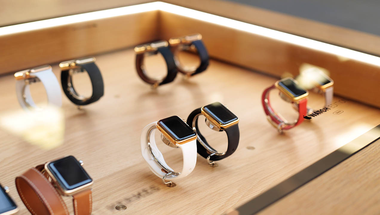 Apple watches on display