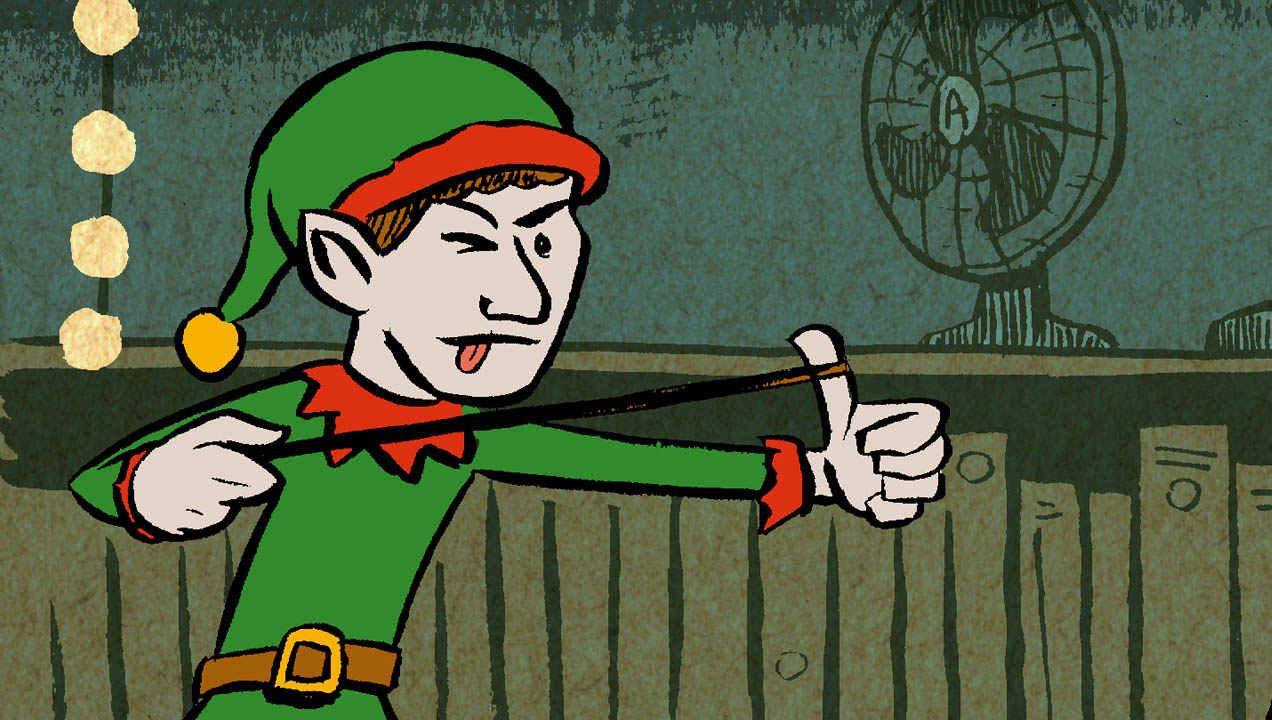 Illustration of a mischievious elf