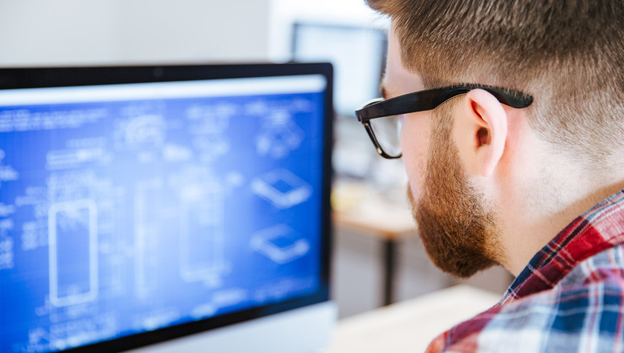 Man looking at screen