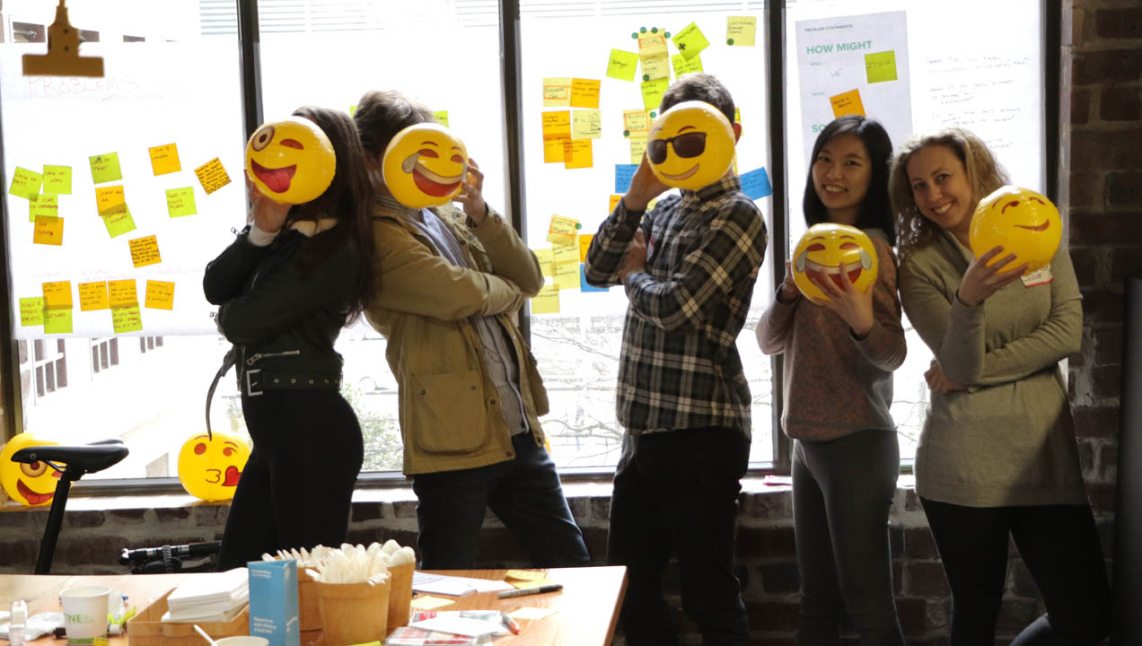 Jammers posing with Emoji faces