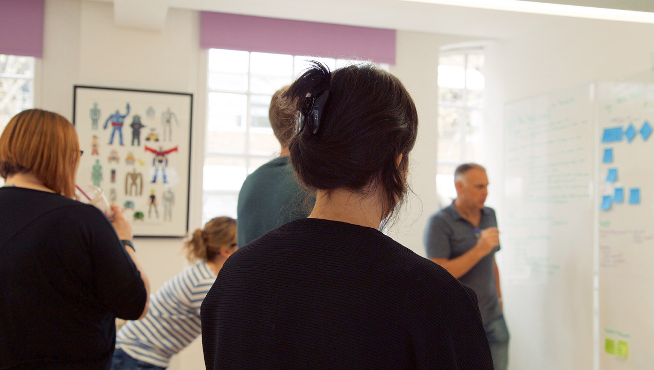 Anna in a workshop with colleagues