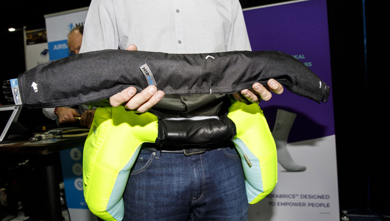 Helite wearable airbag that protect against hip fractures. Patrick T. Fallon—Bloomberg via Getty Images