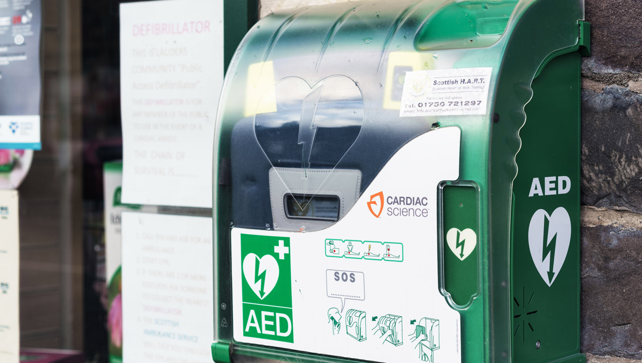 A public defibrillator