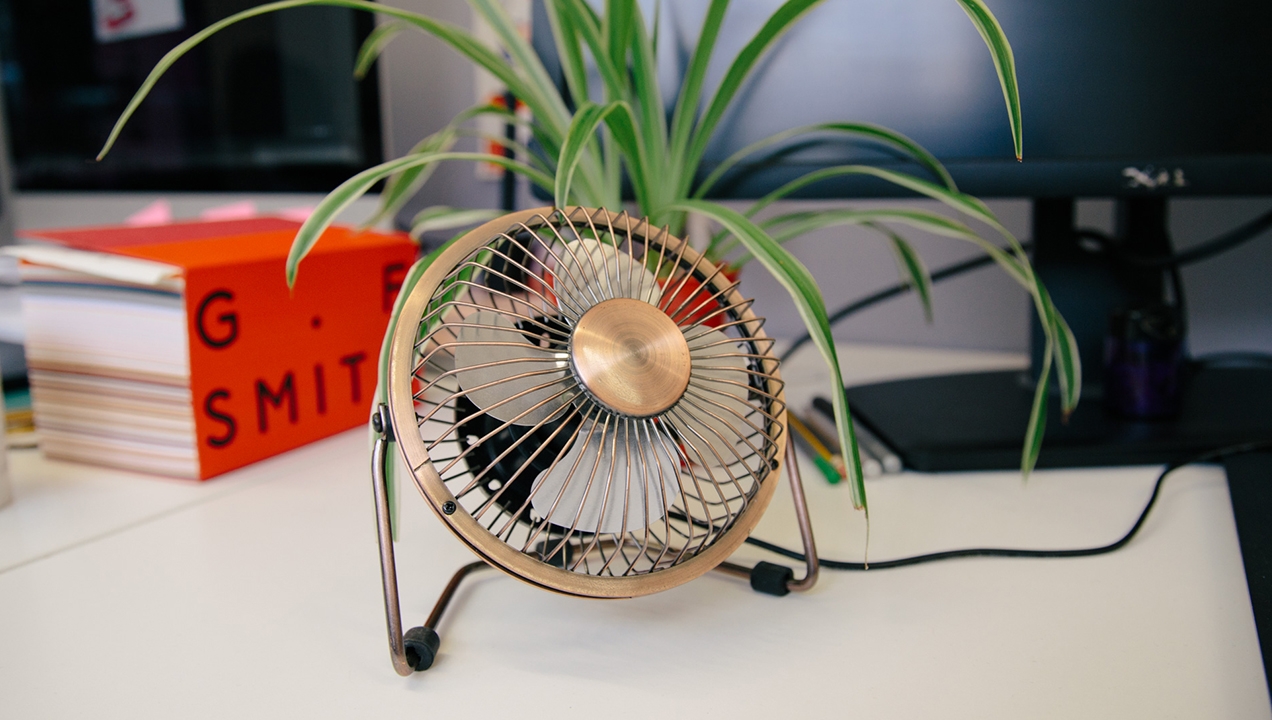 Portable fan.