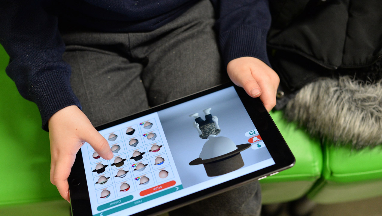 Image of a child using the app