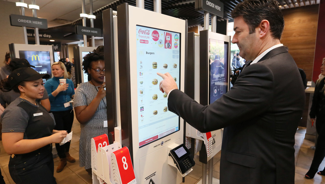A kiosk at McDonalds via Fortune.com