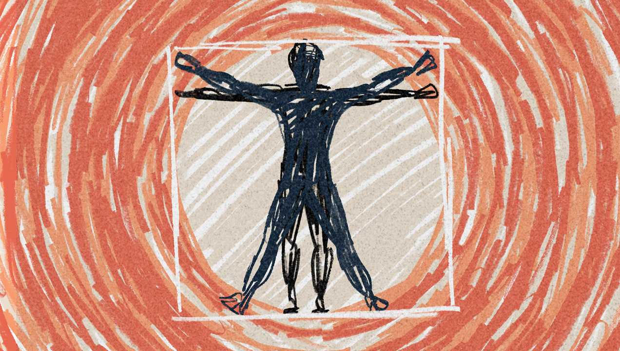 vitruvian man representing the many different channels companies use to reach out to their customers