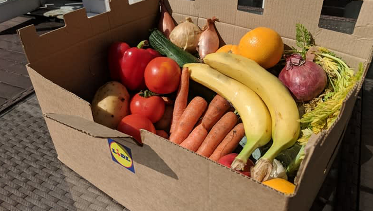 Image of a wonky vegetable box from Lidl