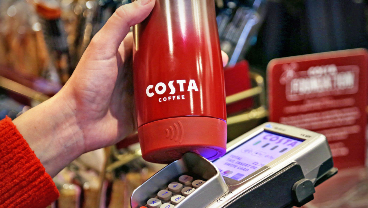 Image of contactless costa coffee cup
