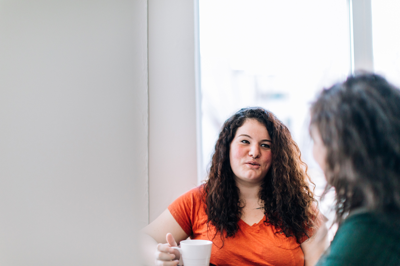 Two women sharing a conversation