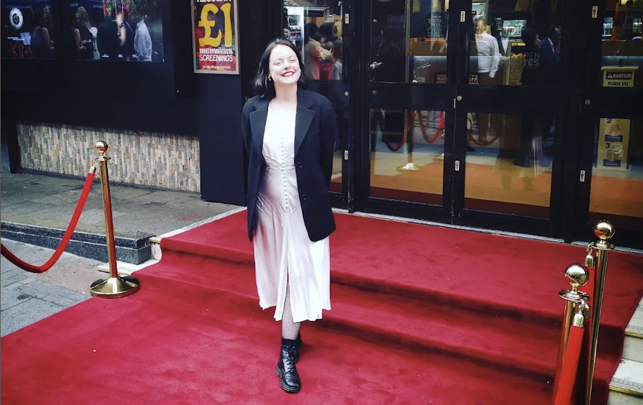Catrin on the red carpet at her first film premiere