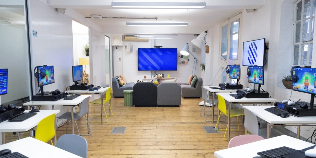 Large studio room set up for playtesting sessions